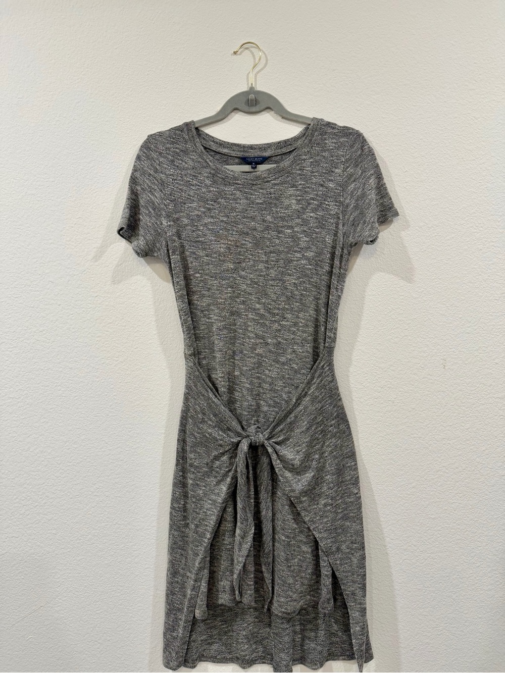 Lucky Brand Tie Front Heather Grey Knit Dress size medium - Picture 11 of 12